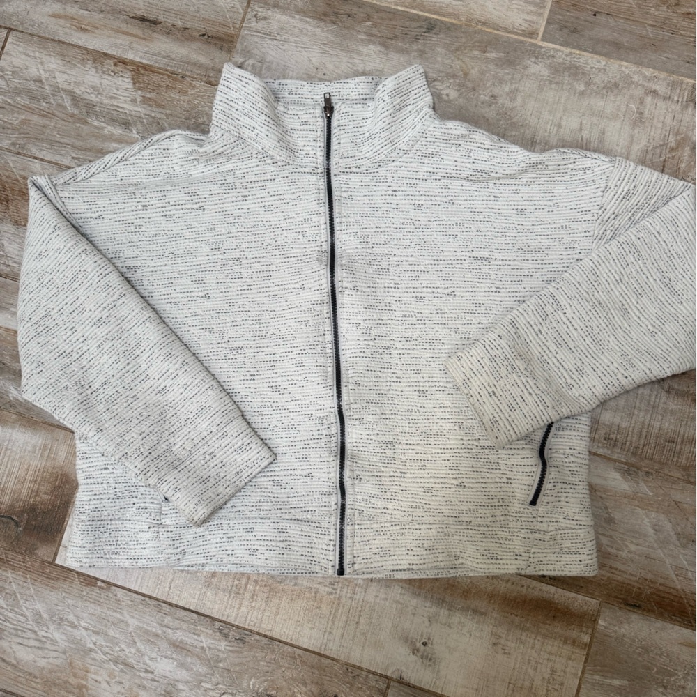 RBX White and Gray Activewear Cropped Jacket